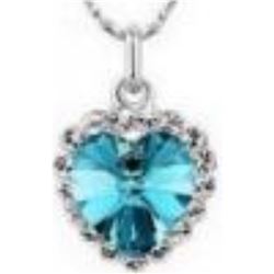 Austrian Crystal with Swarovski Elements - Sapphire heart necklace