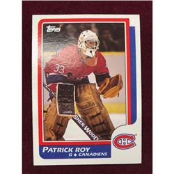 Vintage 1986 Patrick Roy Rookie Hockey Card