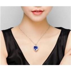 Austrian Crystal with Swarovski Elements - Beautiful blue "Heart of the Ocean" necklace.