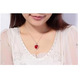 Austrian Crystal with Swarovski Elements - Red heart necklace