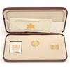 Image 2 : 2001 Canada  24K gold Proof 3 coin, 3p stamp 150th Anniv. 1st Canadian Post Stamp