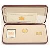 Image 2 : 2001 Canada 24K gold Proof 3 coin 3p stamp 150th Annivsary 1st Post Stamp