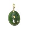 Image 2 : 14K Yellow Gold Nugget & BC Green Jade Pendant 14K Loop