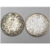 Image 1 : 2x 1914 1916 Canada Silver 50 Cent Coins