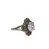 Image 2 : Ladies Amethyst .925 Sterling Antiqued Silver Ring Vintage Style New Size: 8