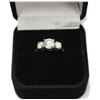Image 2 : Beautiful Triple Round Brilliant Ladies Engagement Ring New Size: 5 with Box