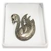 Image 3 : Vintage Style Antiqued Sterling Silver Swan Brooch Pin & Pendant New with Box