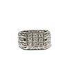 Image 2 : Men's Sterling Silver Large Ring with Center Stones Size: 9 stamped 925 New with Box