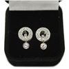 Image 1 : Sterling Silver Dangling Circle Stud Pave Set Gemstone Earrings New with Gift Box