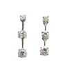 Image 1 : Sterling Silver Dangling Fancy White Crystal Droplet hanging  Earrings New with Pouch