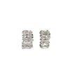 Image 1 : Sterling Silver Showcase White Crystal Rounded Studs Earrings New with Pouch