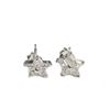 Image 2 : Sterling Silver Fancy White Crystal Gem Star Stud Earrings New with Pouch