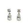 Image 1 : Sterling Silver Dangling Fancy White Crystal Droplet hanging  Earrings New with Pouch
