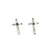 Image 1 : Sterling Silver Fancy White Crystal Cross Stud Earrings New with Pouch