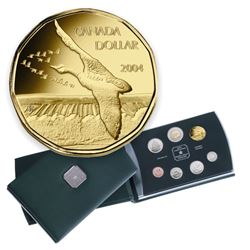 2004 7x Coin Specimen Set Special Lesser Canada Goose Loonie Dollar