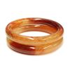 Image 3 : 2x Beautiful Single Piece Red Jadeite Bangle Bracelets Set