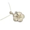 Image 2 : Hawaiian Hibiscus Flower Pendant .925 Sterling Silver 28" chain Necklace New Fine Jewelry