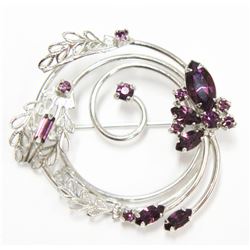 Fine Jewelry Amethyst Silver Winters Pendant Brooch Pin Sterling