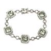 Image 1 : Cushion Cut Peridot Sterling Silver Gala Link Bracelet 6.5" Wrist Size