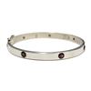 Image 1 : Rustic Red Garnet Eternity Style Silver Bangle Bracelet with Swing Clasp Fine Jewelry