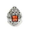 Image 1 : Heavy Mens Sterling Silver Fierce Lion Redstone Ring Size 9.5