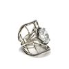 Image 2 : Modern Style Gemstone Sterling Silver Ring Finger Cuff Size 7.5