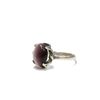 Image 2 : Cabochon Solitaire Purple Cats Eye Stone Sterling Silver Ring Size 9.5