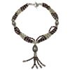 Image 1 : Spiritual Hand Crafted Tibetan Beautiful Sterling Silver Garnet Crystal Necklace