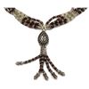 Image 2 : Spiritual Hand Crafted Tibetan Beautiful Sterling Silver Garnet Crystal Necklace