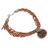 Image 2 : East Indies Spiritual Red Coral Heavy Sterling Silver Necklace 18" length