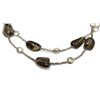 Image 2 : Hand Crafted Sterling Silver Polished Smoky Quartz Necklace 16" length
