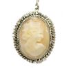 Image 2 : Victorian Style Carved Shell Cameo Silver Pendant for necklace