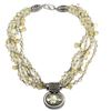 Image 1 : Tibetan Spiritual Natural Quartz Heavy Sterling Silver Necklace 16" length