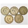 Image 2 : 5x 1943 Canada Tombac WWII 5 Cent Coin
