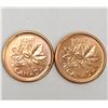 Image 1 : 2012 Canada Last Penny One Cent Coins x2 Uncirculated