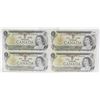 Image 1 : Uncut Sheet 4x 1973 Bank of Canada $1.00 Bank notes