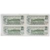 Image 2 : Uncut Sheet 4x 1973 Bank of Canada $1.00 Bank notes