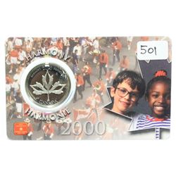 2000 25 cent Harmony Card Coin Royal Canadian Mint