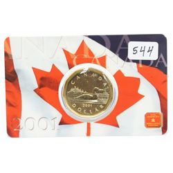 2001 Specimen Loonie Dollar Card Coin Royal Canadian Mint