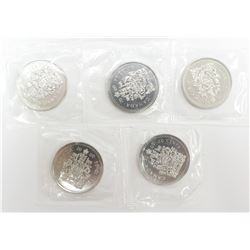 5x 2000 Canada 50 Cents Half Dollar Coins
