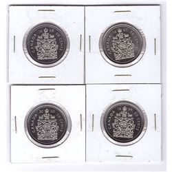 4x 1997-2000 Canada 50 Cents Half Dollar Coins Run