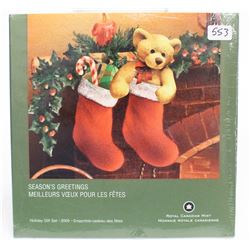 NEW 2005 Canada Holiday 7 coin set colour Teddy Stocking 25 cent coin