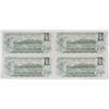 Image 2 : Uncut Sheet 4x 1973 Bank of Canada $1.00 Bank notes