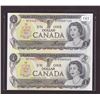 Image 1 : Uncut Sheet 2x 1973 Bank of Canada $1.00 Bank notes