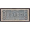 Image 2 : 1864 $100 Confederate States of America Hundred Dollar Bank note Rebel Currency Bill