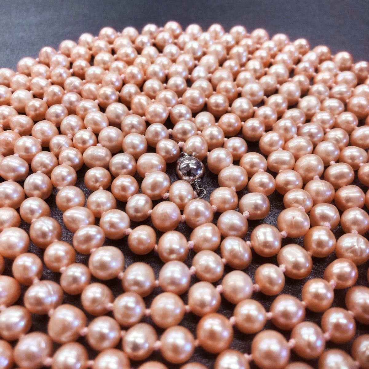 100 Inch 7 8mm Pink Akoya Cultured Pearl Necklace