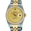 Rolex Mens 2 Tone 14K Champagne Diamond 36MM Datejust Wriswatch