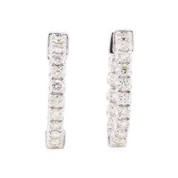 1.00 ctw Diamond Earrings - 14KT White Gold