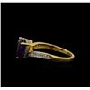 Image 3 : 2.06 ctw Amethyst and Diamond Ring - 14KT Yellow Gold