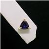 Image 9 : 14k Yellow Gold 1.20 ctw Prong Set Trillion Cut Amethyst Solitaire Stud Earrings